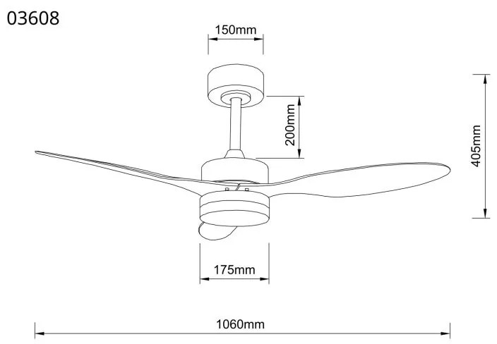 Lustra LED cu ventilator si telecomanda BLACKWELL