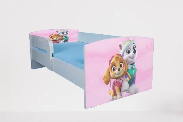 Patut Paw Patrol Pink Fetite 2-8 Ani Cu Protectie Detasabila, Fara Saltea - PTV4717FS