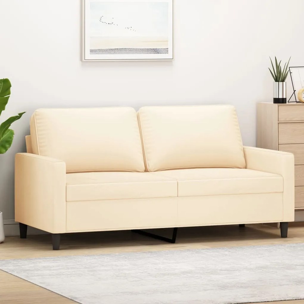 348753 vidaXL Canapea cu 2 locuri, crem, 140 cm, catifea