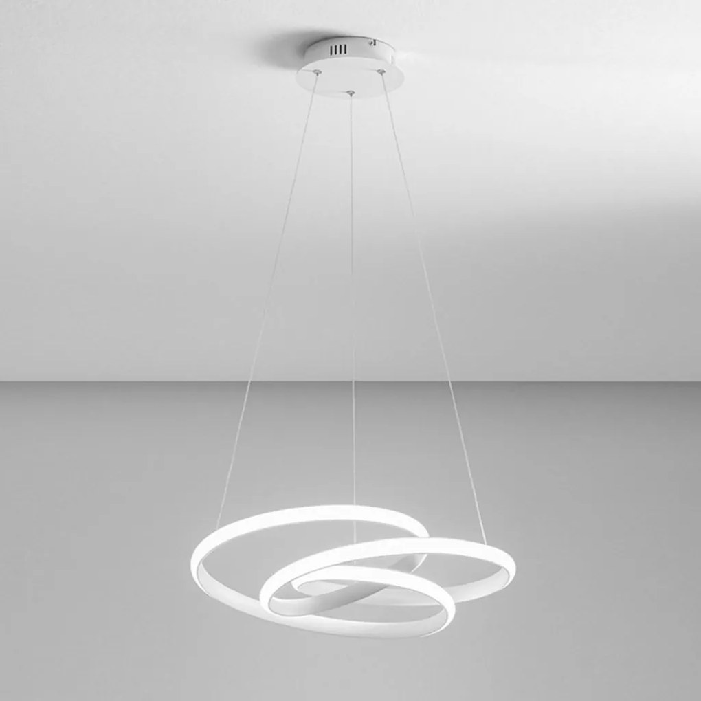 Lustra LED design modern Diva 85cm, auriu, alb sau titan