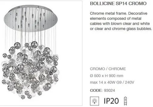 Lustra moderna diametru 50cm Bollicine SP14 093024
