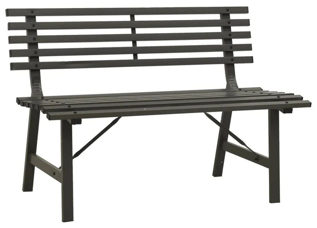 317135 vidaXL Bancă de grădină, negru, 110 cm, oțel