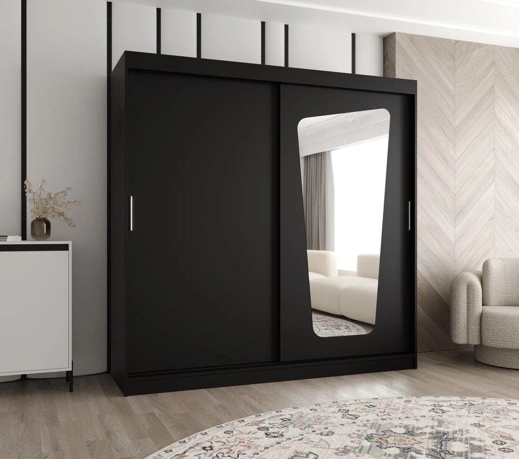 Dulap de haine 200 cm Mokka (Negru). 1126037