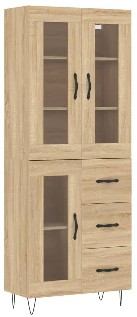 3198628 vidaXL Dulap înalt, stejar sonoma, 69,5x34x180 cm, lemn compozit