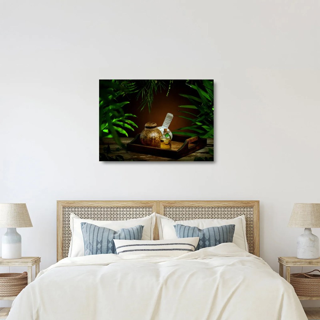 Tablou pe sticlă cu obiectele spa (70x50 cm)