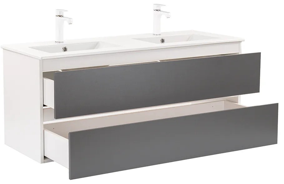 Dulap inferior Vario Forte 120 cu lavoar alb-antracit