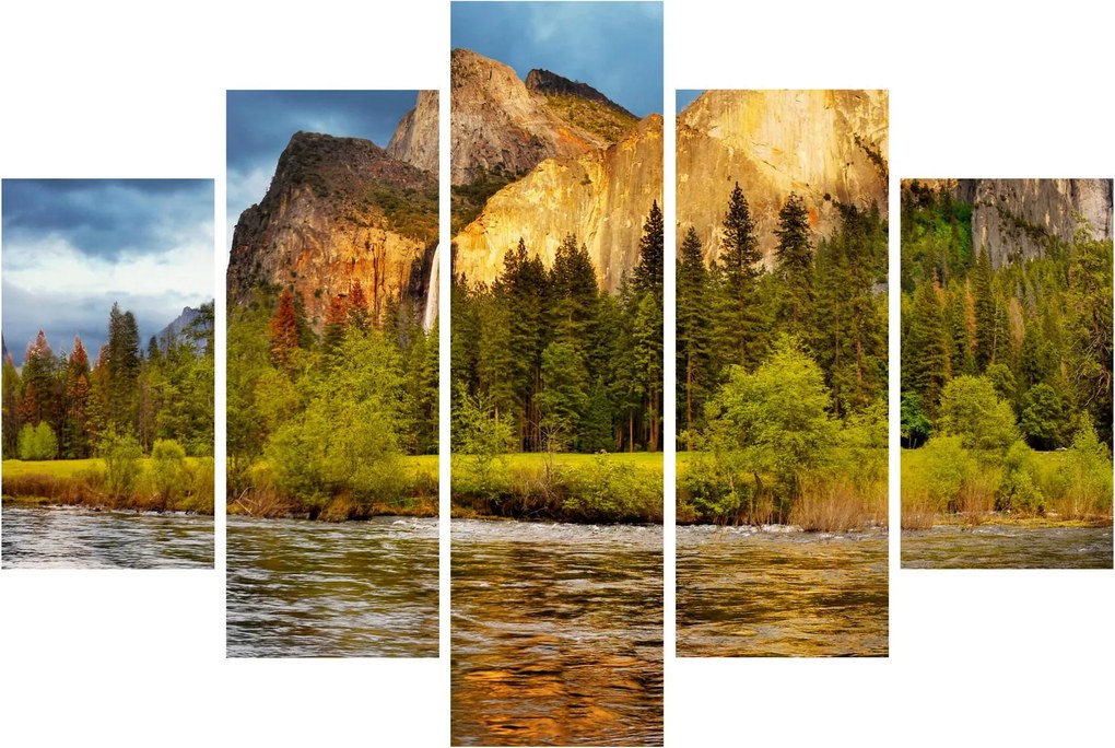 Tablou - Stânci lăngă lac (150x105 cm)
