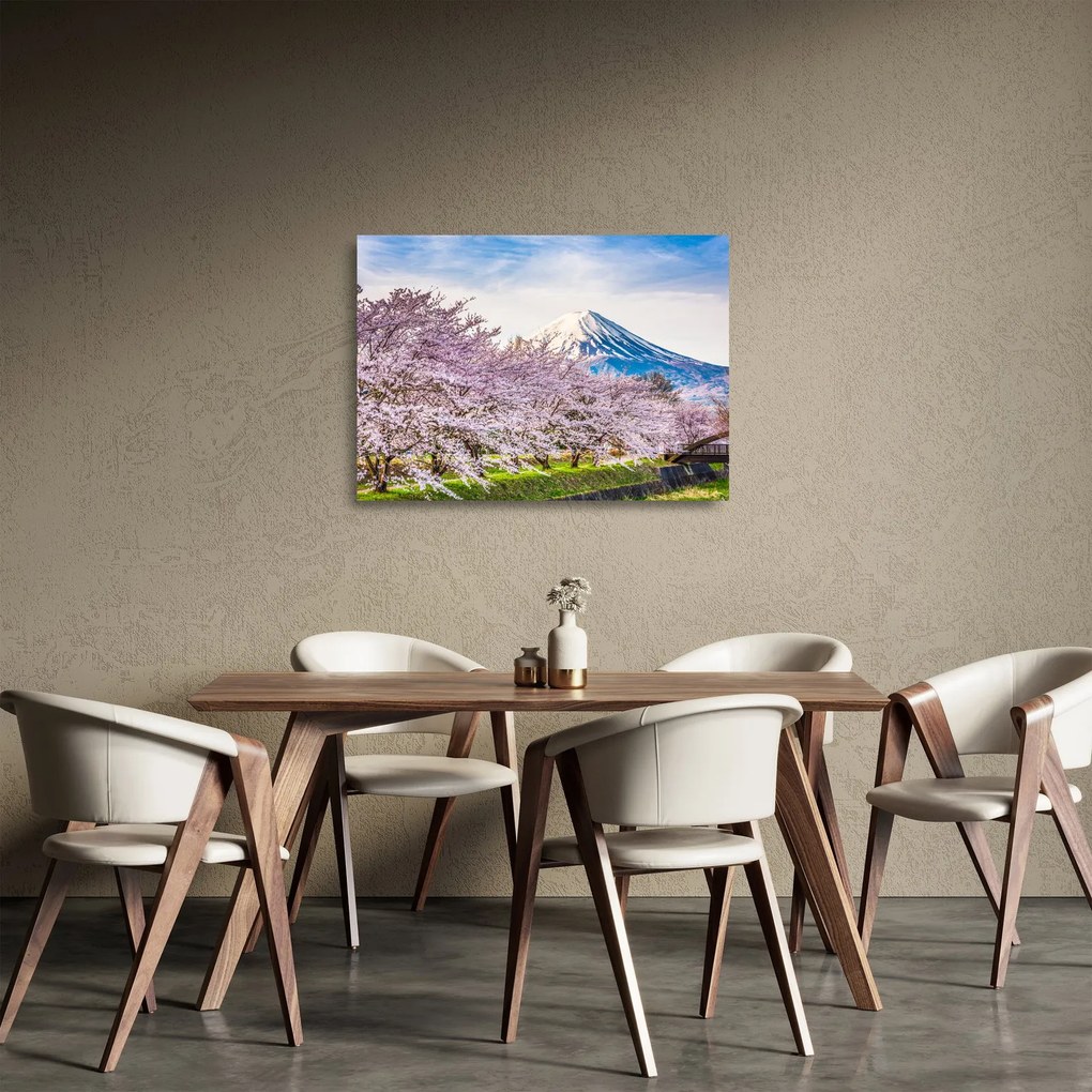 Tablou pe sticlă - Japonia în primăvară (70x50 cm)