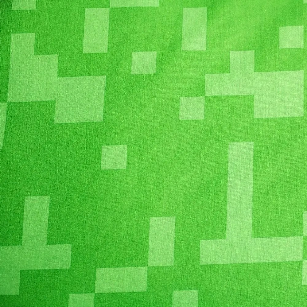 Lenjerie de pat pentru copii verde-albastră din bumbac pentru pat de o persoană 140x200 cm Minecraft "Sssleep Tight" – Jerry Fabrics