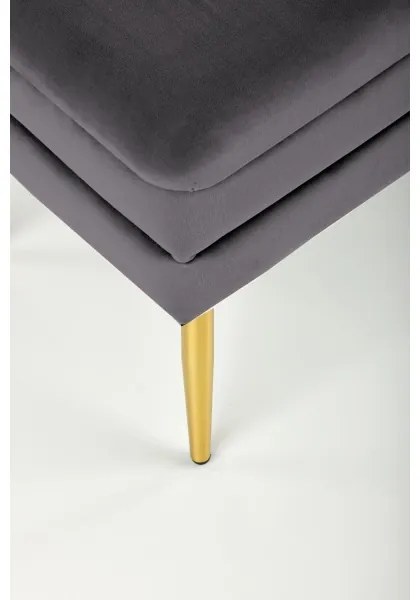 Bancă cu spațiu de depozitare VELVA 37x78 cm gri/auriu