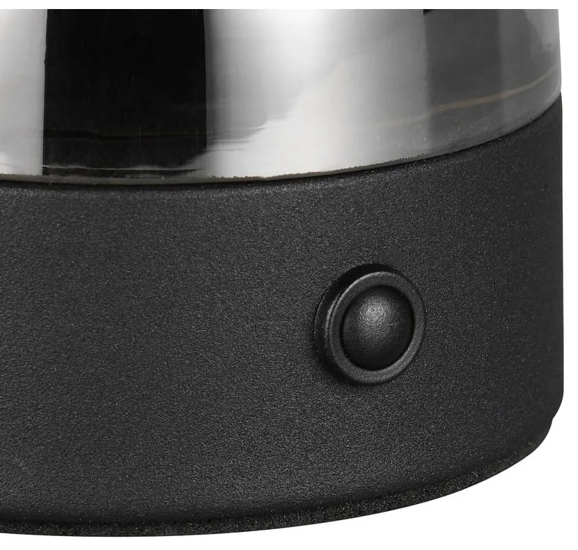 Veioză gri LED cu abajur din sticlă (înălțime 18 cm) Dooley – Reality