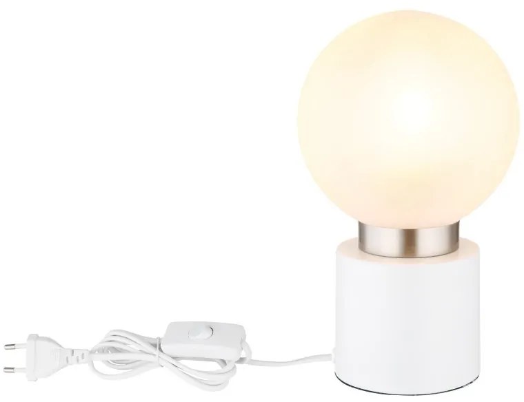 Veioza, lampa de masa design modern Marka alb, nichel, opal