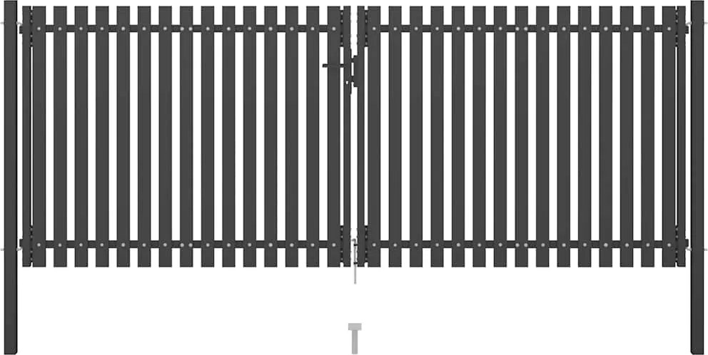 vidaXL Poartă de grădină din oțel, 400x125 cm, antracit