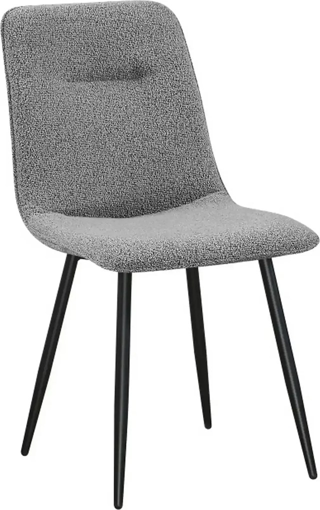 Scaun DOT, gri inchis/negru, stofa buclata/metal, 45x57x89 cm