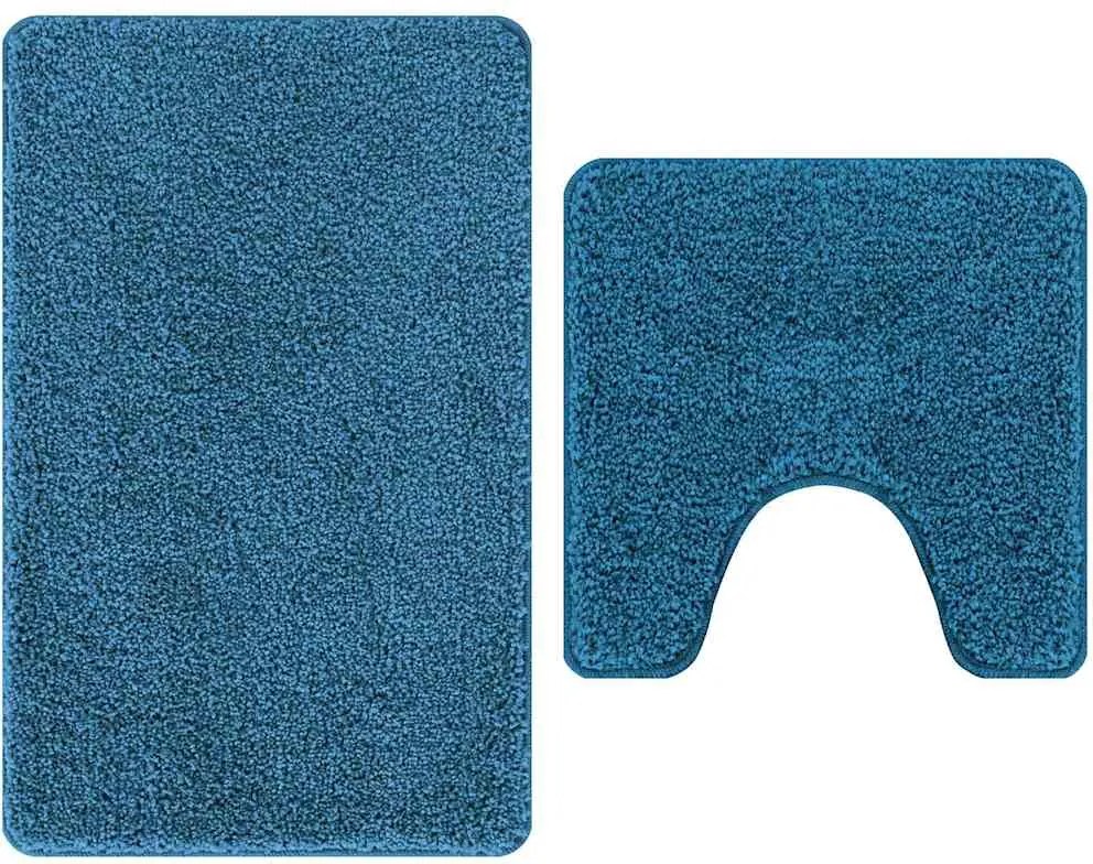 vidaXL Set de mochete anti-derapante pentru baie 2 pcs albastru PP