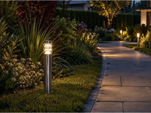 Lampă de exterior LULA 1xE27/60W/230V 45 cm IP44 crom mat
