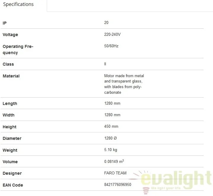 Ventilator cu telecomanda ETERFAN MINI negru mat/ lemn 32028