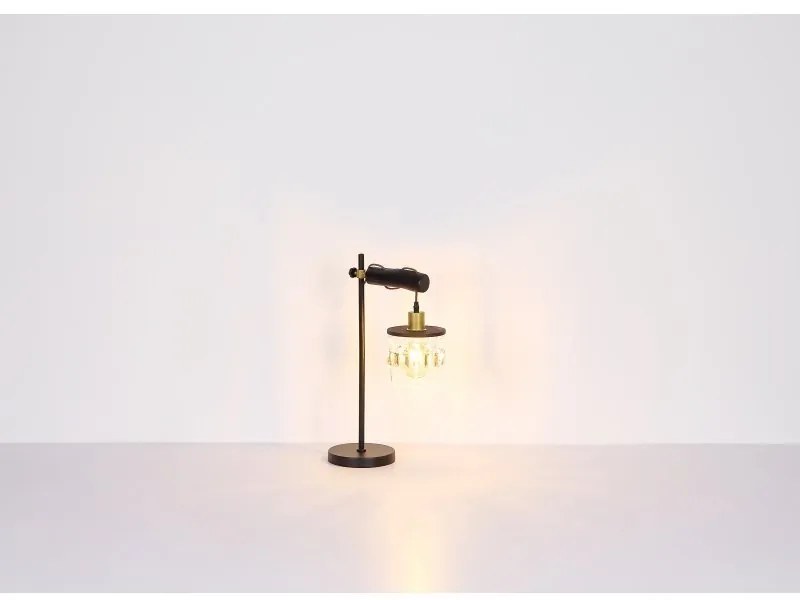 Veioza, lampa de masa design modern COMMA alama mat, negru