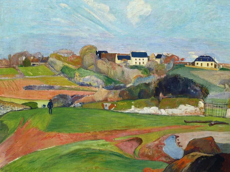 Reproducere Landscape at Le Pouldu, Paul Gauguin