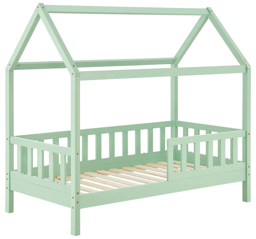 Patut Marli 90 x 200 cm cu 2 sertare si grilaj cu lamele - mentol
