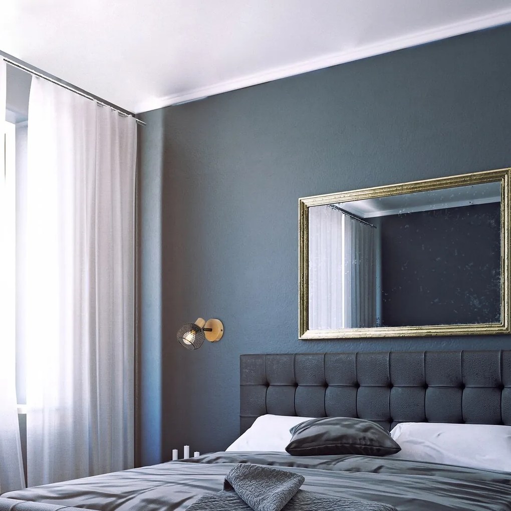Aplica de perete design industrial Grendel negru