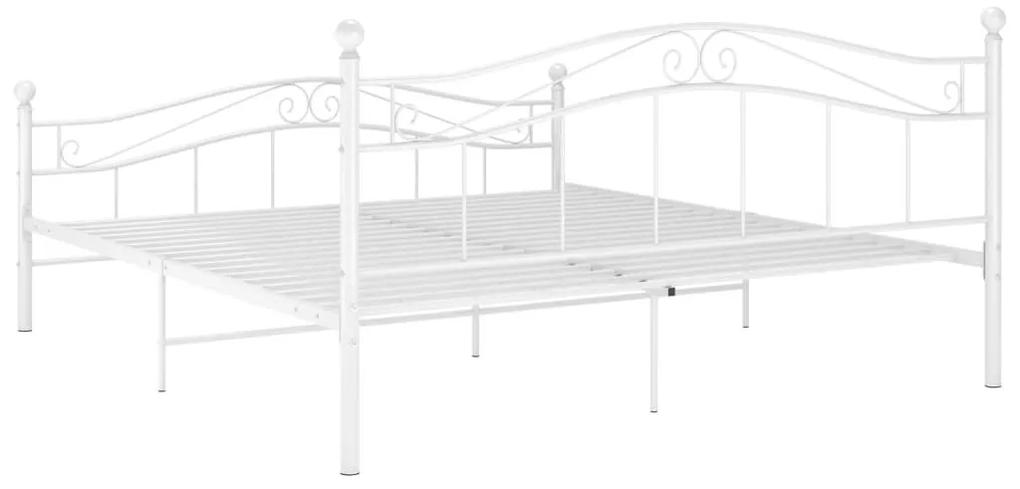 Cadru de pat, alb, 140x200 cm, metal Alb, 140 x 200 cm
