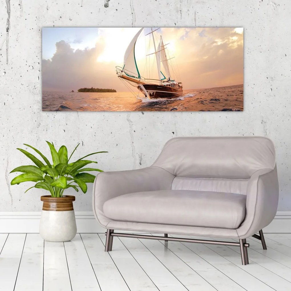 Tablou cu iaht (120x50 cm)