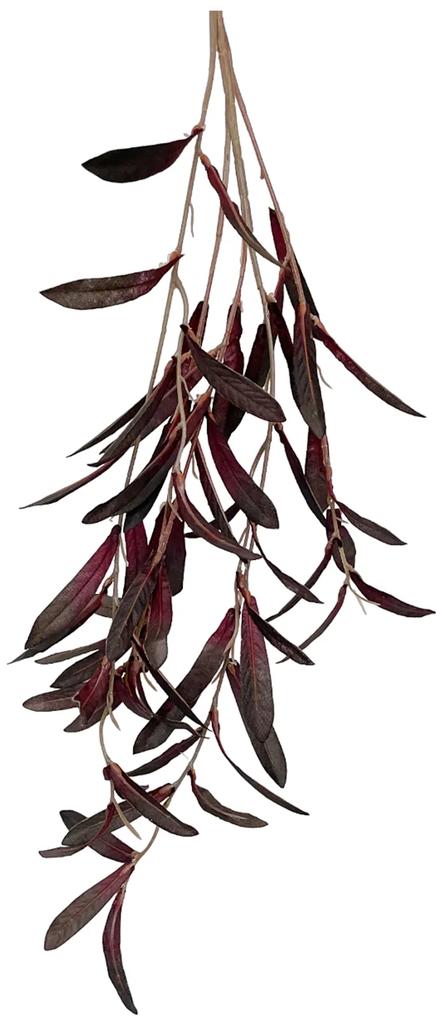 Ramura cu frunze artificiale burgundy LAURUS, 80cm