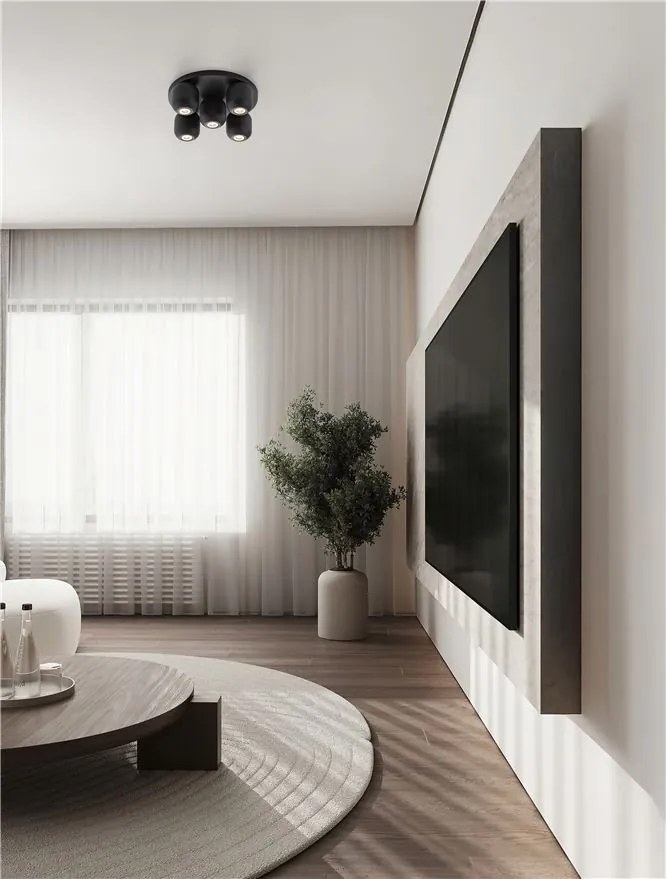 Plafoniera cu 5 spoturi metal negru MARLIN