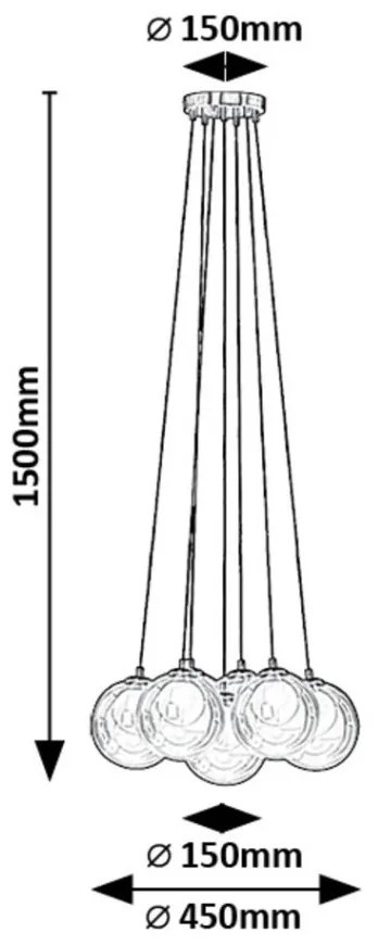 Lustra moderna cu 6 pendule Rosehip
