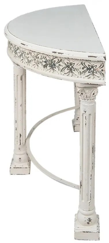 Consola alba, din lemn, aspect vintage, Clarette