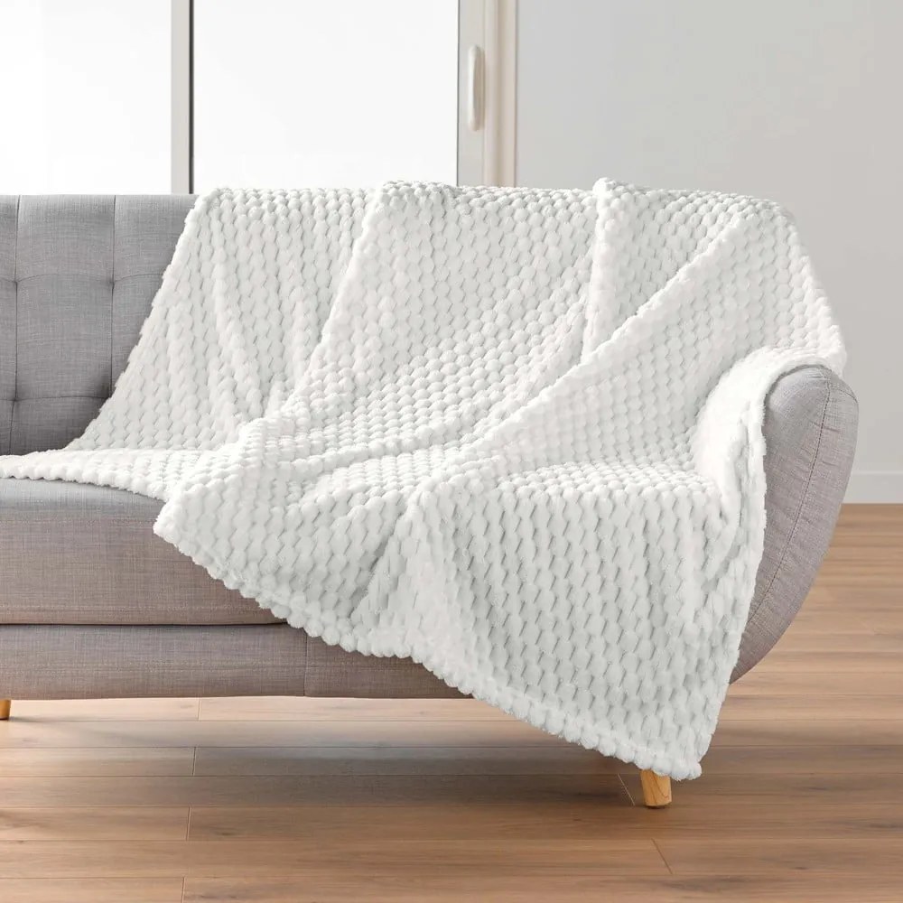 Pătură crem din microflanel 125x150 cm Mini Frosty – douceur d'intérieur