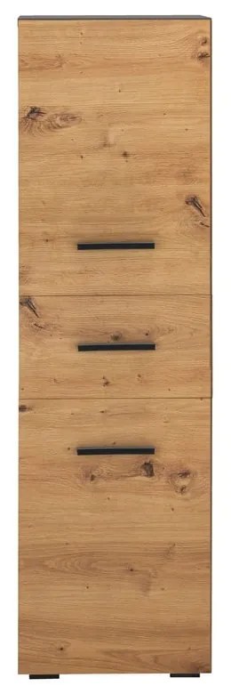 Dulap de baie în culoare naturală înalt/îngust cu aspect de lemn de stejar 130x35 cm Malika – Støraa