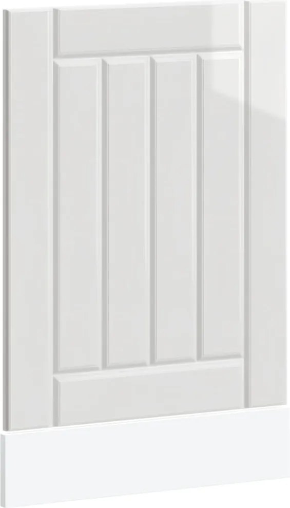 vidaXL Panou pentru mașină spălat vase Lucca Lemn prelucrat alb lucios