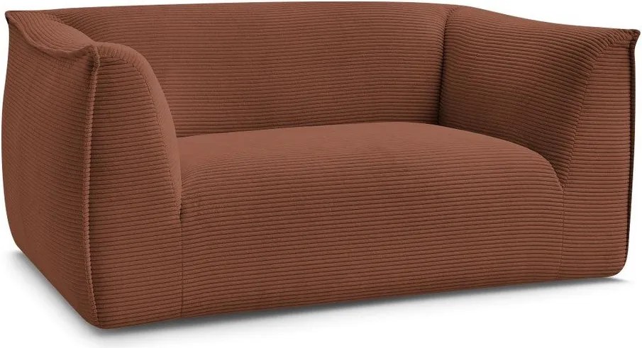 Canapea portocalie cu tapițerie din catifea reiată 170 cm Giorgia – Bobochic Paris