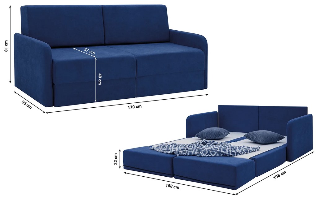 Canapea extensibilă Borta (albastru închis). 1098577