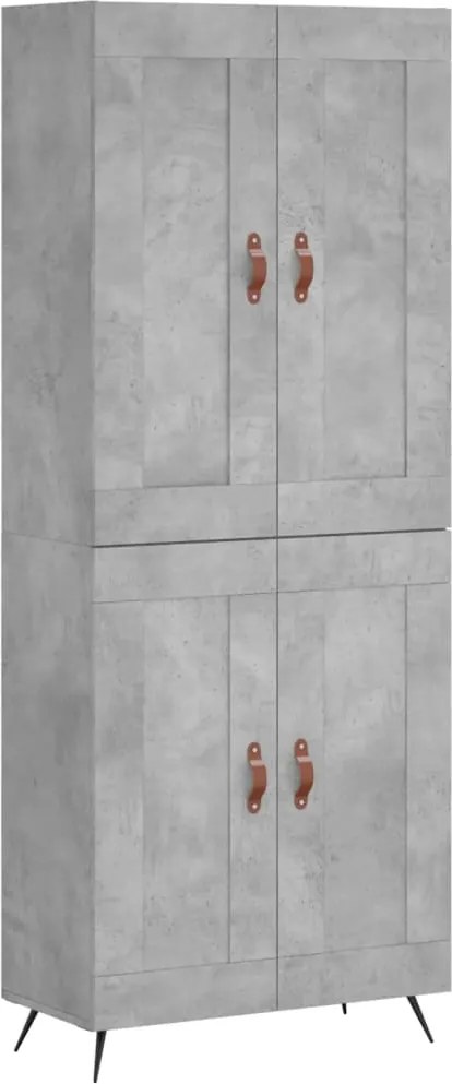 vidaXL Dulap înalt, gri beton, 69,5x34x180, lemn compozit