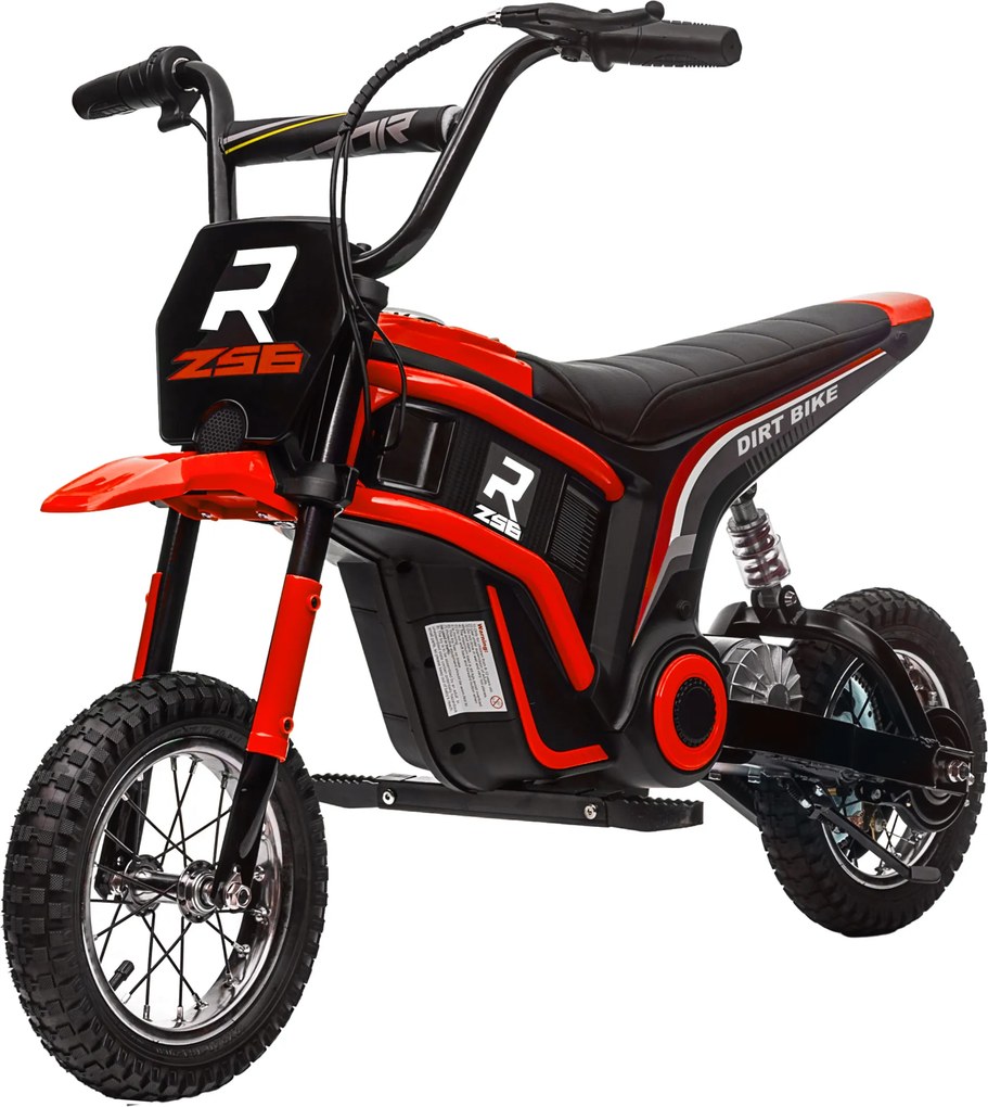 HOMCOM Motocicletă Electrică pentru Copii cu Accelerație Manuală și 2 Viteze, 119x64x76,5 cm, Roșu | Aosom Romania