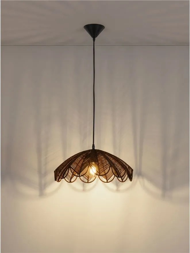 Lustra suspendata stil natural ratan maro FLARE