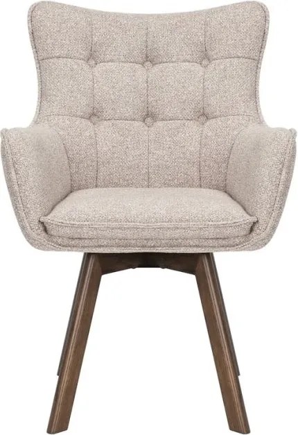 Set de 2 scaune pivotante picioare din lemn THOR bej