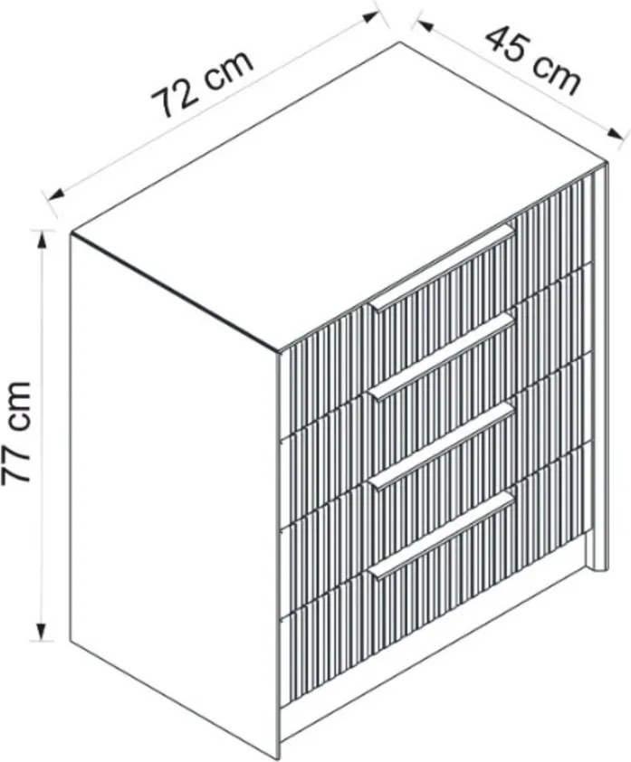 Dulap, Hanah Home, Kale Luxe, 72x77x45 cm, Antracit