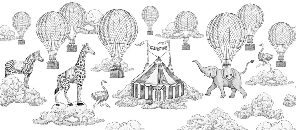 Tapet Circus Horizon, Graphite, Rebel Walls