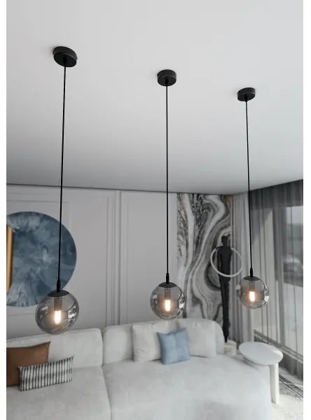 Lustră pe cablu COSMO 1xE14/10W/230V d. 14 cm negru/gri