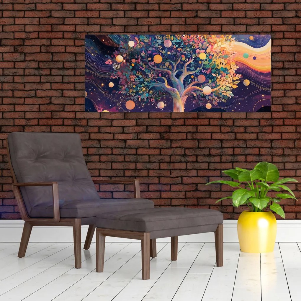 Tablou – Arbore violet plin de energie (120x50 cm)