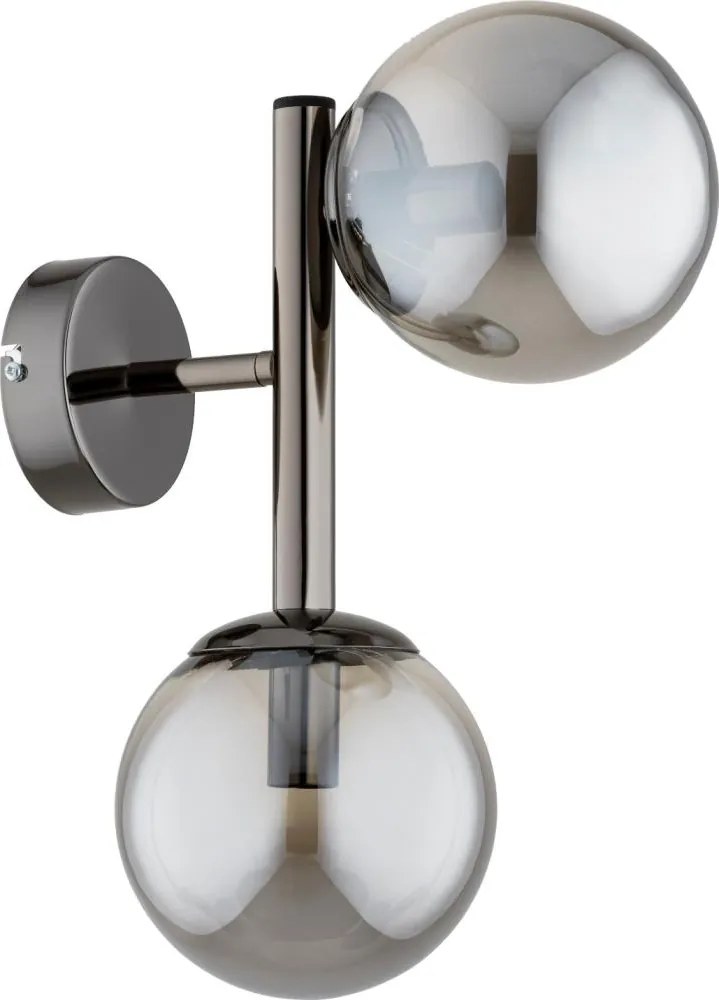 Aplica de perete ERAL, 2xE14/10W/230V, crom lucios/negru/fumuriu