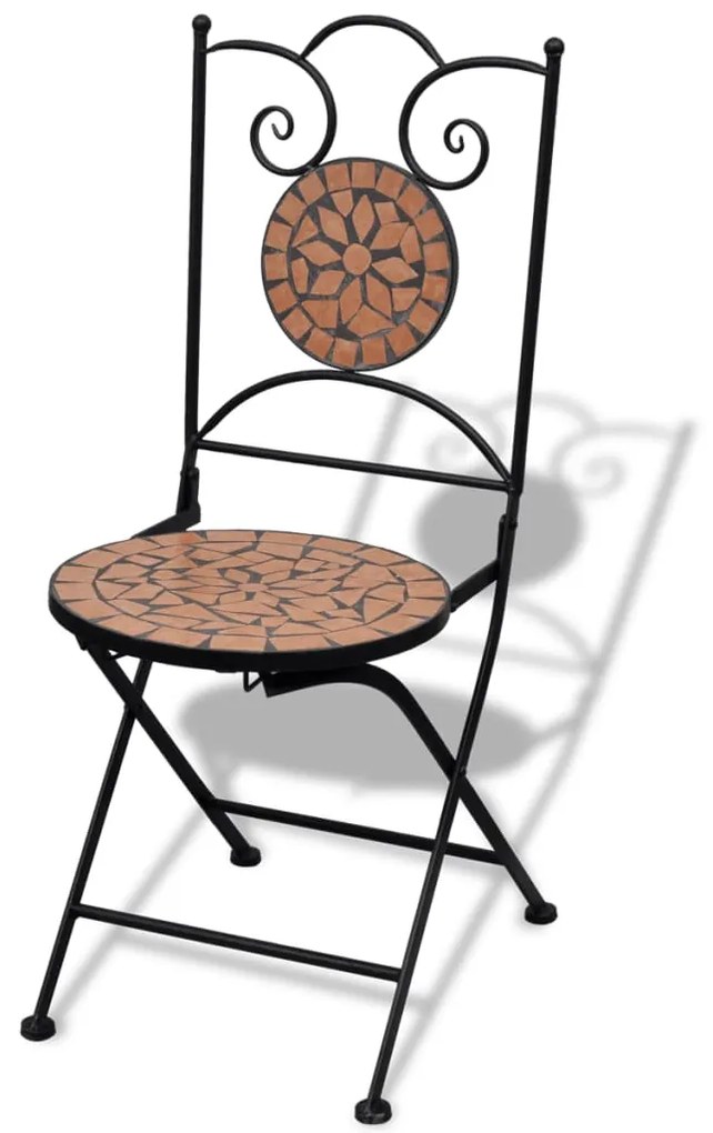 41529 vidaXL Scaune bistro pliante, 2 buc., cărămiziu, ceramică
