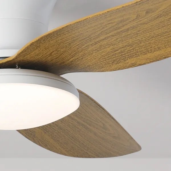 Brilagi LED ventilator tavan dimabil 30W 230V 3000-6500K alb/maro + DO