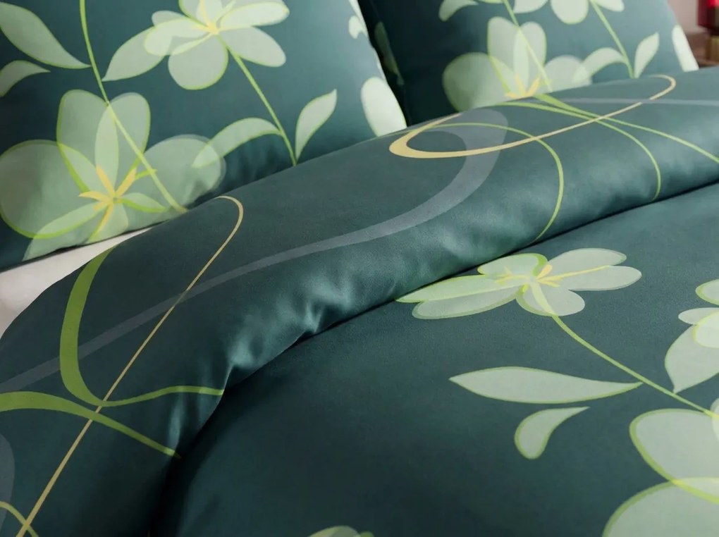 Lenjerie de pat satin VERDESA albastru-verde Dimensiune lenjerie de pat: 70 x 90 cm | 140 x 200 cm