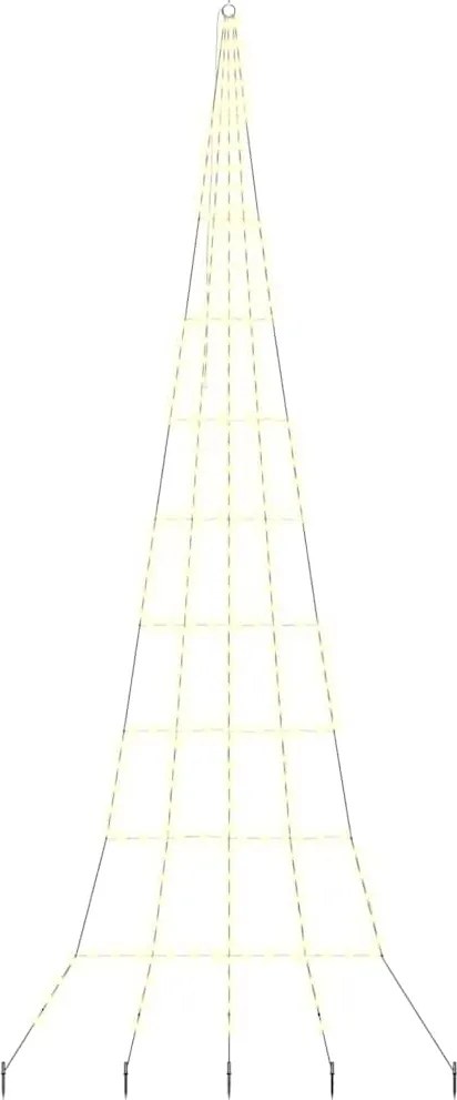 vidaXL Brad de Crăciun LED cu țevi de prindere în pământ 511 cm Metal