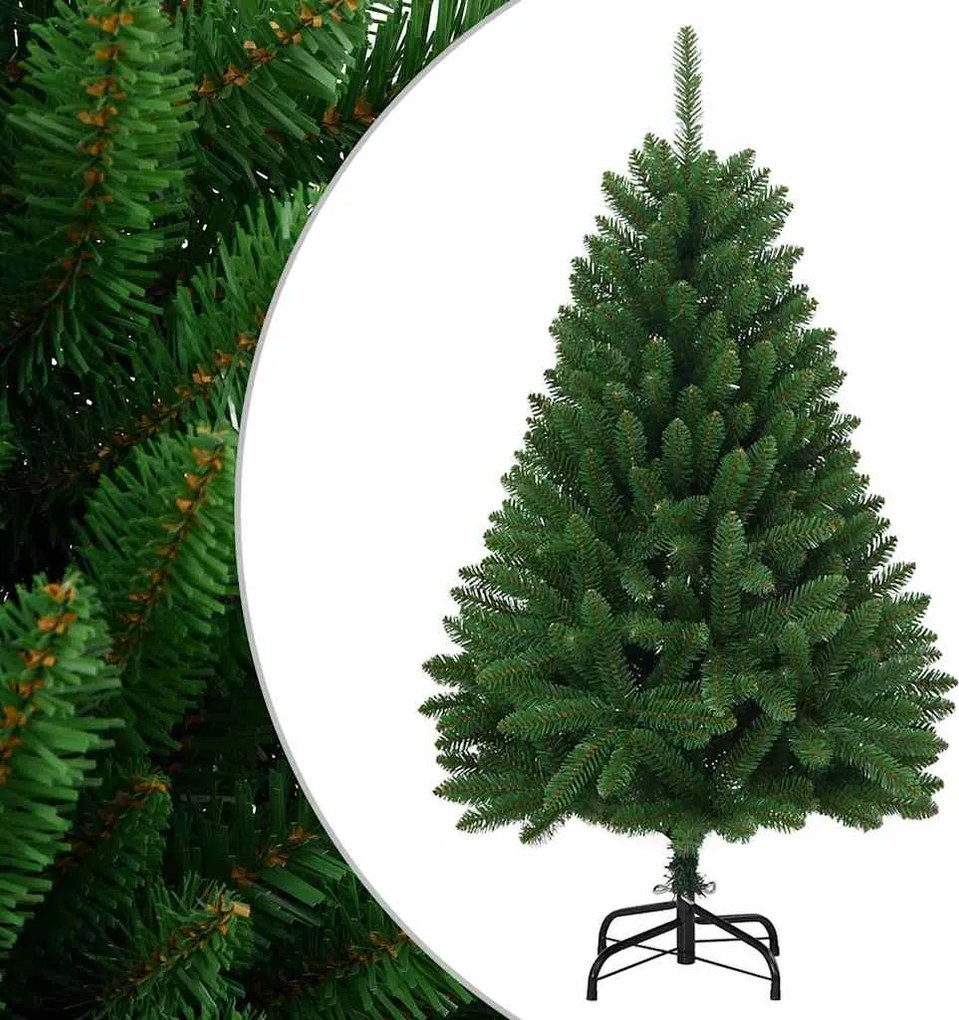 vidaXL Brad de Crăciun artificial cu suport și balamale, verde, 120 cm